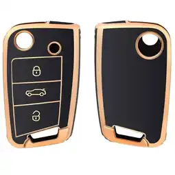 ANWB Dutch Shield Sleutelhoesje VW Skoda goud B Zwart-Goud aanbieding