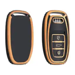 ANWB Dutch Shield Sleutelhoesje Audi goud A3 Zwart-Goud aanbieding