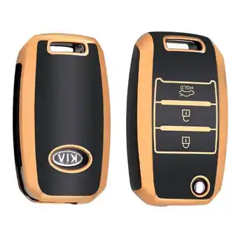 ANWB Dutch Shield Sleutelhoesje Kia goud B3 Zwart-Goud aanbieding