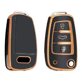 ANWB Dutch Shield Sleutelhoesje Audi goud C3 Zwart-Goud aanbieding