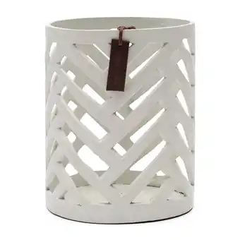Douglas Rivièra Maison Rivièra Maison - Elegante Orkaan in W01 - Wit van Aluminium en Leer, 20,5 cm Hoog aanbieding