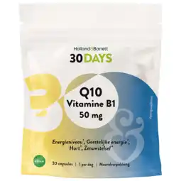 Holland & Barrett Holland & Barrett 30DAYS Q10 Vitamine B1 50mg - 30 capsules aanbieding