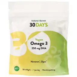 Holland & Barrett Holland & Barrett 30DAYS Vegan Omega 3 250mg DHA - 30 softgels aanbieding