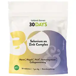 Holland & Barrett Holland & Barrett 30DAYS Selenium En Zink Complex - 30 tabletten aanbieding
