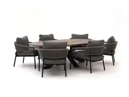 Kees Smit Bellagio Nova Siri /ROUGH-Y Ellips 240cm low dining tuinset 7-delig aanbieding