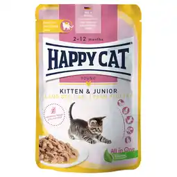 Zooplus Voordeelpakket Happy Cat Pouch Meat in Sauce 24 x 85 g - Land-Geflügel (Kip) Kitten aanbieding