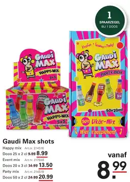 Sligro Gaudi Max shots aanbieding