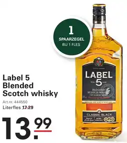 Sligro Label 5 Blended Scotch whisky aanbieding