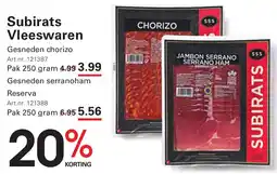 Sligro Subirats Vleeswaren aanbieding