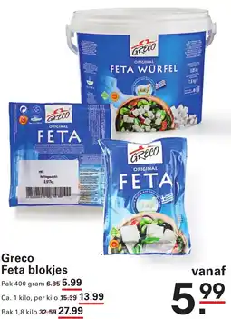Sligro Greco Feta blokjes aanbieding