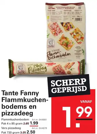 Sligro Tante Fanny Flammkuchen Bodems en pizzadeeg aanbieding