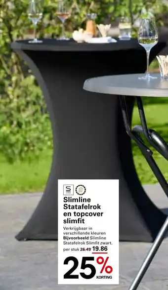 Sligro Slimline Statafelrok en topcover slimfit aanbieding