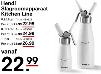 Sligro Hendi Slagroomapparaat Kitchen Line aanbieding