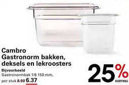 Sligro Cambro Gastronorm bakken, deksels en lekroosters aanbieding