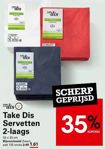 Sligro Take Dis Servetten 2-laags aanbieding