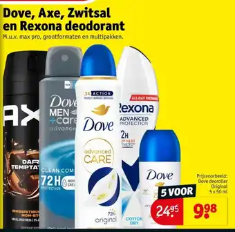 Kruidvat Dove, Axe, Zwitsal en Rexona deodorant aanbieding