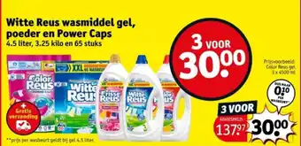 Kruidvat Witte Reus wasmiddel gel, poeder en Power Caps aanbieding