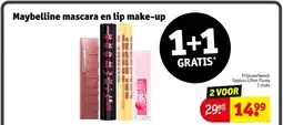 Kruidvat Maybelline mascara en lip make-up aanbieding