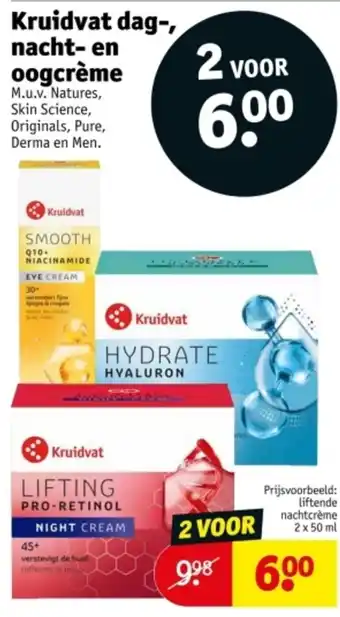 Kruidvat Kruidvat dag, nacht en oogcrème aanbieding