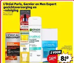 Kruidvat L'Oréal Paris, Garnier en Men Expert gezichtsverzorging en reiniging aanbieding