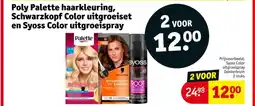 Kruidvat Poly Palette haarkleuring, Schwarzkopf Color uitgroeiset en Syoss Color uitgroeispray aanbieding