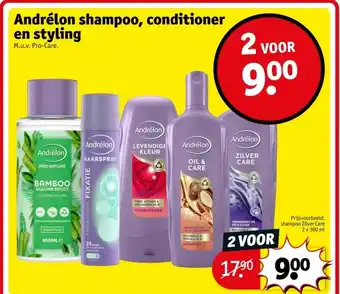 Kruidvat Andrélon shampoo, conditioner en styling aanbieding