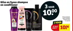 Kruidvat Gliss en Syoss shampoo en conditioner aanbieding