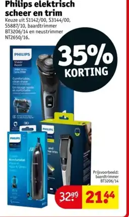Kruidvat Philips elektrisch scheer en trim aanbieding