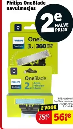 Kruidvat Philips OneBlade navulmesjes aanbieding