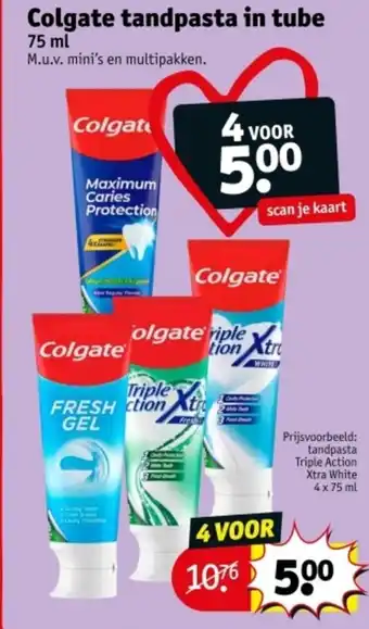 Kruidvat Colgate tandpasta in tube aanbieding
