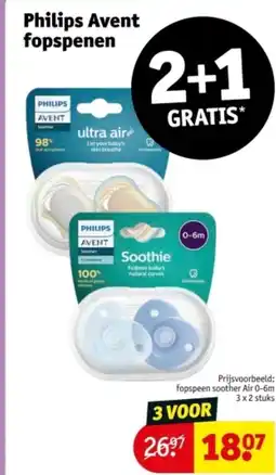 Kruidvat Philips Avent fopspenen aanbieding