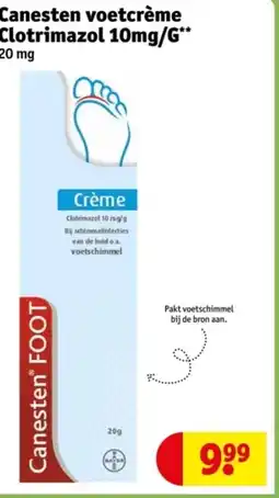 Kruidvat Canesten voetcrème Clotrimazol 10mg/G aanbieding