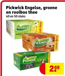 Kruidvat Pickwick Engelse, groene en rooibos thee aanbieding