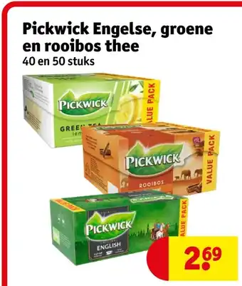 Kruidvat Pickwick Engelse, groene en rooibos thee aanbieding