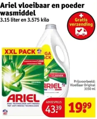 Kruidvat Ariel vloeibaar en poeder wasmiddel aanbieding