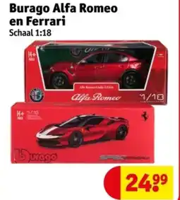 Kruidvat Burago Alfa Romeo en Ferrari aanbieding