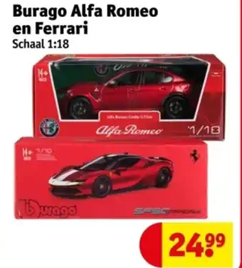 Kruidvat Burago Alfa Romeo en Ferrari aanbieding