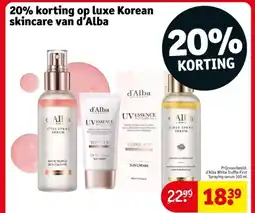Kruidvat op luxe Korean skincare van d'Alba aanbieding
