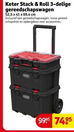 Kruidvat Keter Stack & Roll 3-delige gereedschapswagen aanbieding