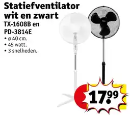 Kruidvat Statiefventilator wit en zwart aanbieding