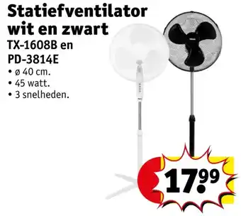 Kruidvat Statiefventilator wit en zwart aanbieding