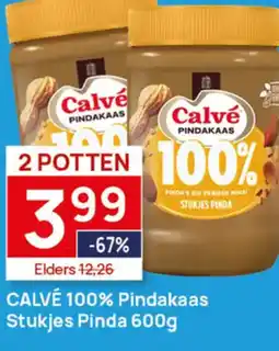 Butlon CALVÉ 100% Pindakaas Stukjes Pinda aanbieding