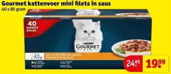 Kruidvat Gourmet kattenvoer mini filets in saus aanbieding