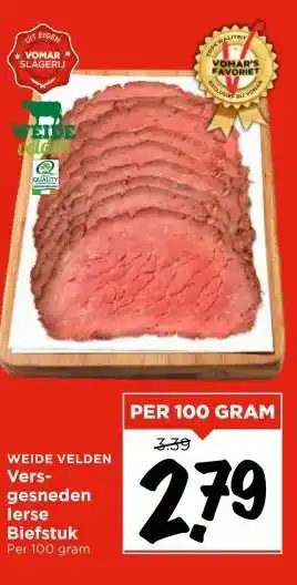 Vomar Voordeelmarkt Versgesneden Ierse Biefstuk aanbieding
