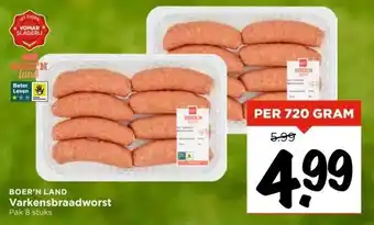 Vomar Voordeelmarkt BOER'N LAND Varkensbraadworst aanbieding