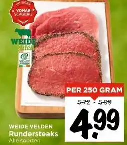 Vomar Voordeelmarkt WEIDE VELDEN Rundersteaks aanbieding