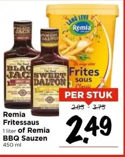 Vomar Voordeelmarkt Remia Fritessaus 1 liter of Remia BBQ Sauzen 450 ml aanbieding