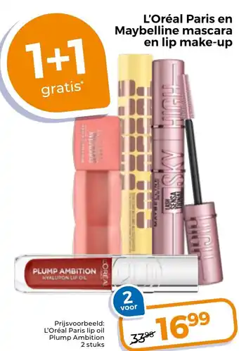 Trekpleister L'Oréal Paris en Maybelline mascara en lip make-up aanbieding