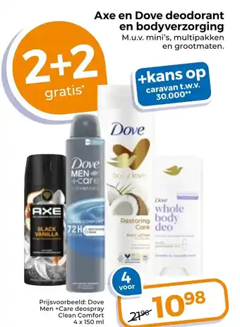 Trekpleister Axe en Dove deodorant en bodyverzorging aanbieding