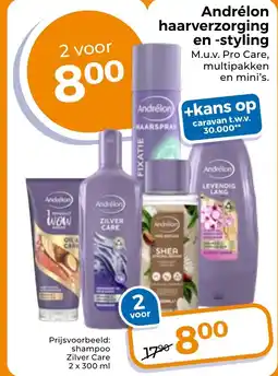 Trekpleister Andrélon haarverzorging en styling aanbieding
